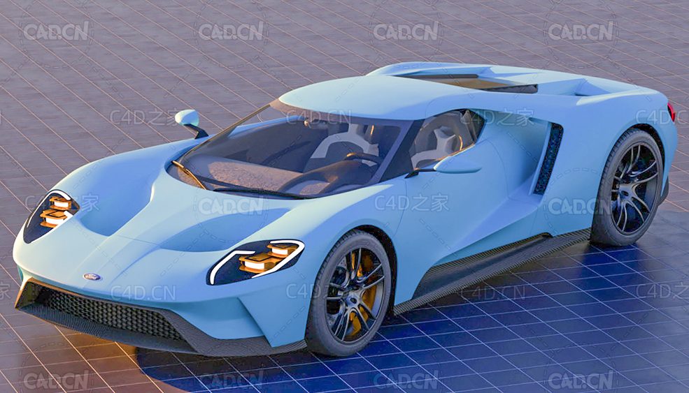 福特GT跑车C4D模型2018 FORD GT 3D MODEL