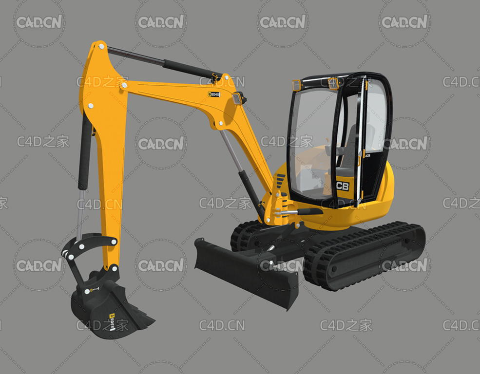 C4D小型JCB英国挖掘机模型 - C4D之家 - 42.jpg