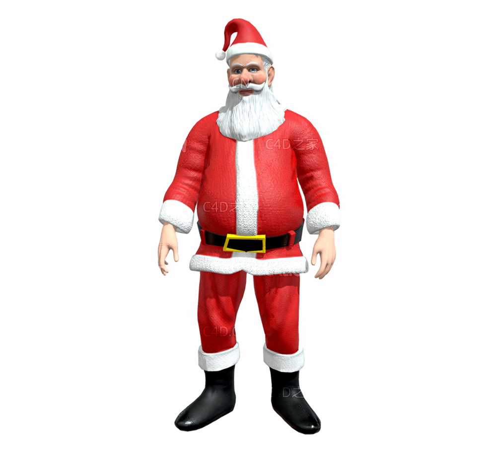 C4D白胡子老头圣诞老人模型(包含谷歌绑定动画) - C4D之家 - 45.jpg