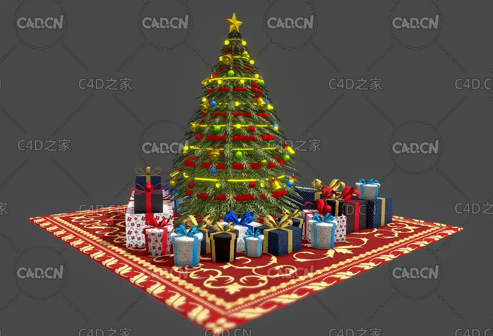 C4D发光圣诞树礼物盒礼品盒节日模型合集 - C4D之家 - 49.jpg