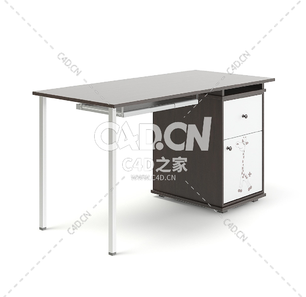 深色儿童书桌C4D模型下载 Dark Children's Desk - C4D之家 - 09.jpg