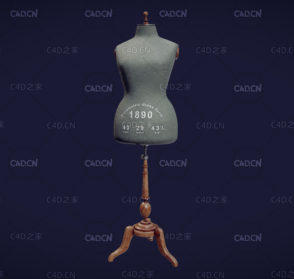 1890礼服模特衣服架C4D模型 - C4D之家 - 59.jpg