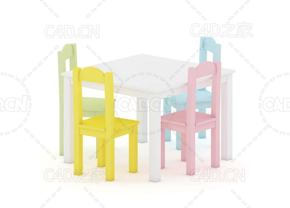 幼儿院桌椅C4D模型 - C4D之家 - 09.jpg