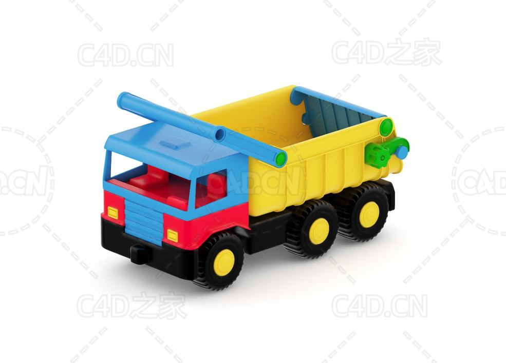 塑料小卡车玩具C4D模型 - C4D之家 - 12.jpg