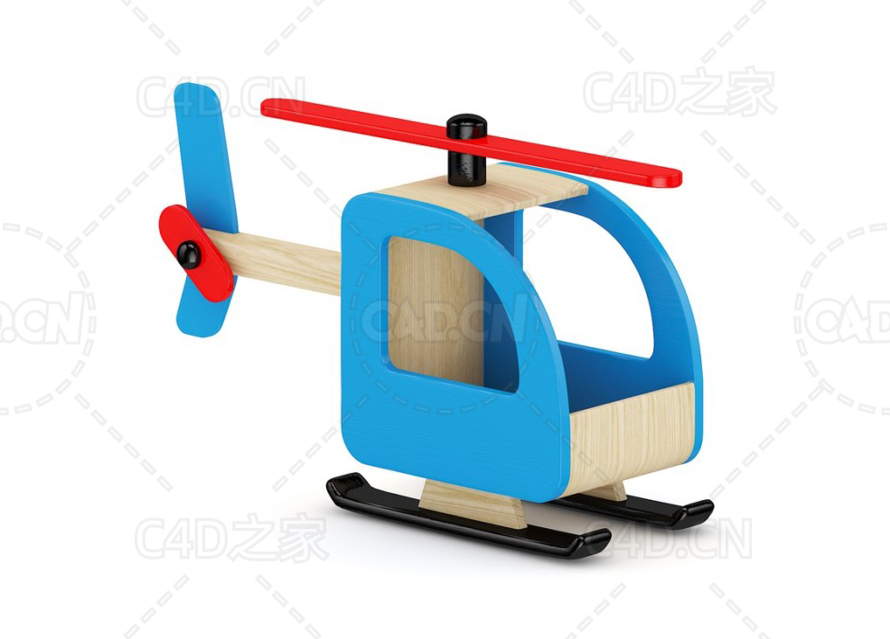 直升飞机卡通玩具C4D模型 - C4D之家 - 13.jpg