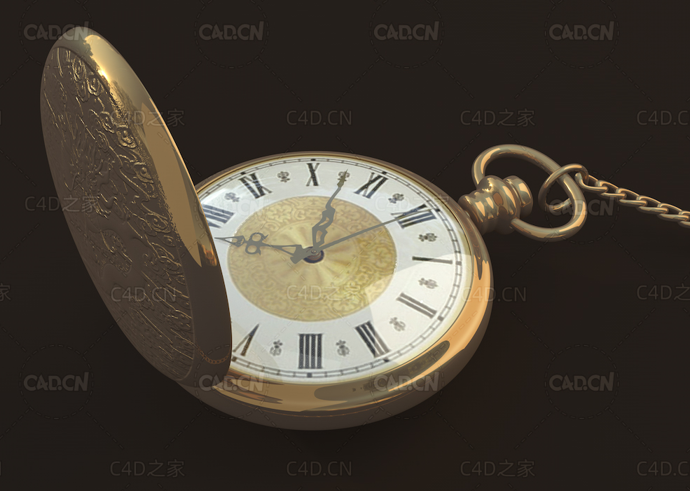 复古怀表C4D模型3D Pocket Watch - C4D之家 - C4D.jpg