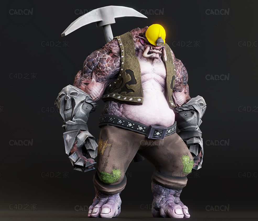 怪物魔兽矿工C4D模型Brainwashed Miner - 3D Model