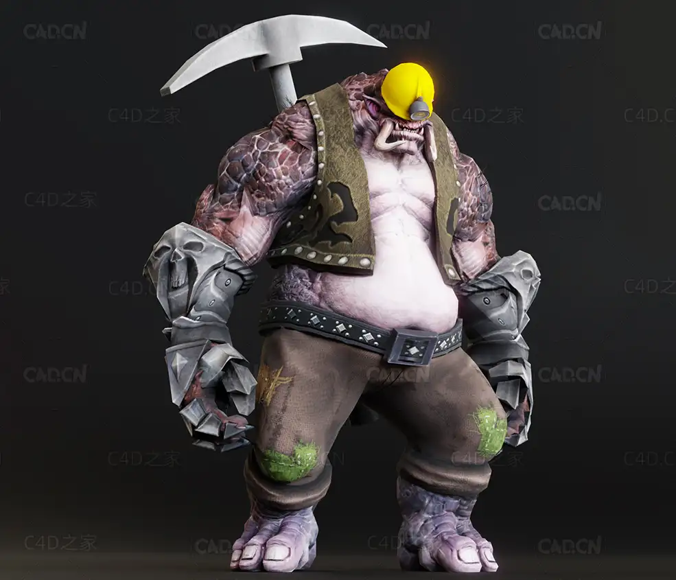 怪物魔兽矿工C4D模型Brainwashed Miner - 3D Model - C4D之家 - _prev.jpg