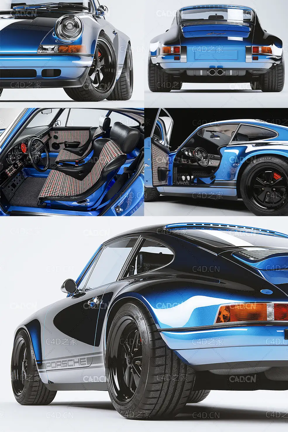 保时捷911 By Singer豪华跑车C4D模型 - C4D之家 - 未标题-1.jpg