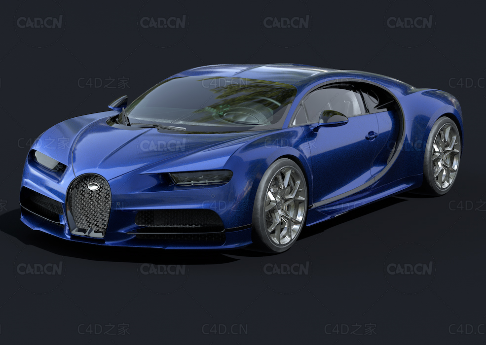 布加迪汽车C4D模型Chiron Sport 2019