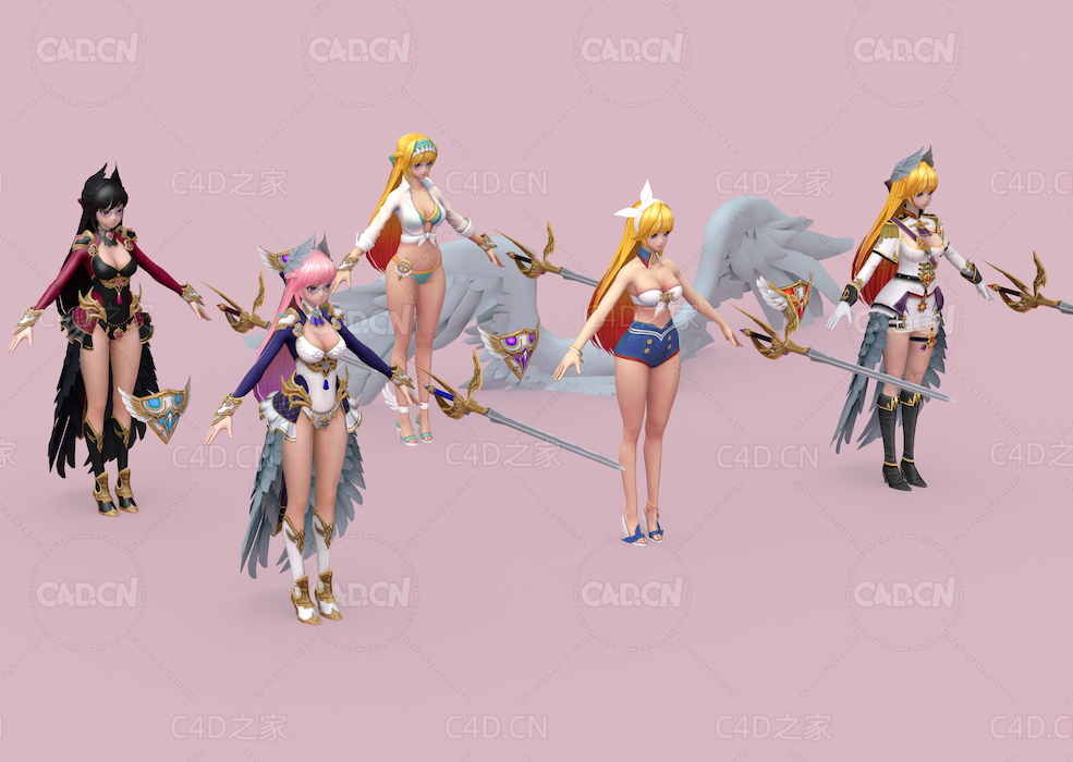 日系动漫风美少女战士卡通人物角色C4D模型Riah 3D Model - C4D之家 - Riah_v1.jpg