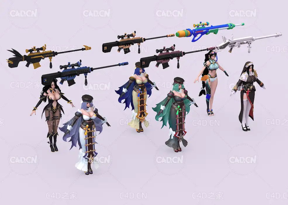 6个丰满性感的美少女战士黛安娜卡通人物角色模型Dianne - 3D Model - C4D之家 - Dianne_v1.jpg