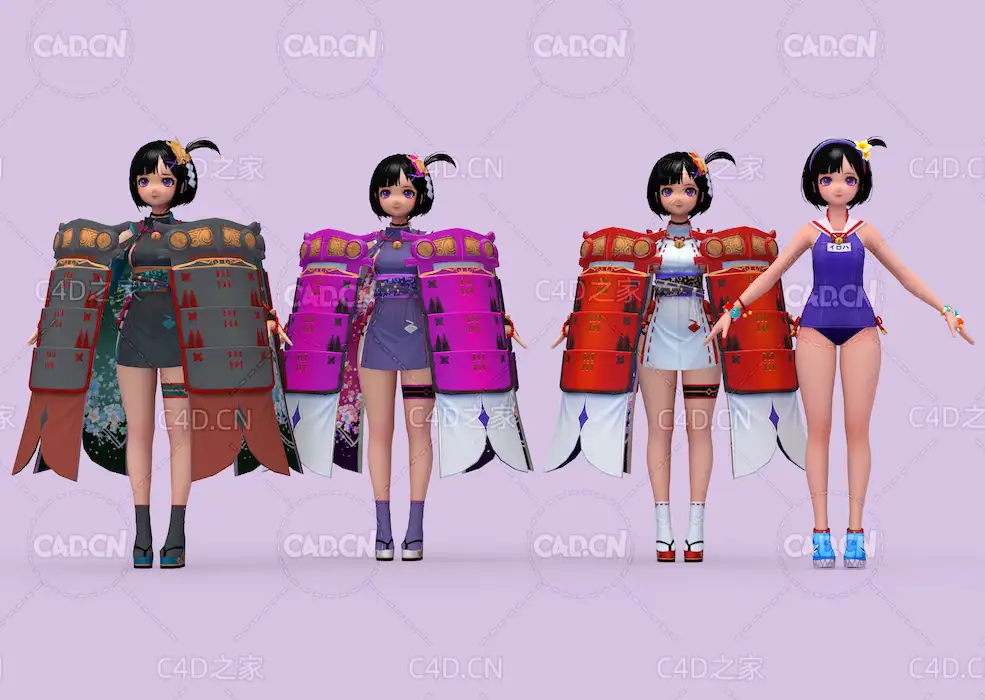 4个卡通美少女人物模型Iroha - 3D Model - C4D之家 - Iroha_v1.jpg