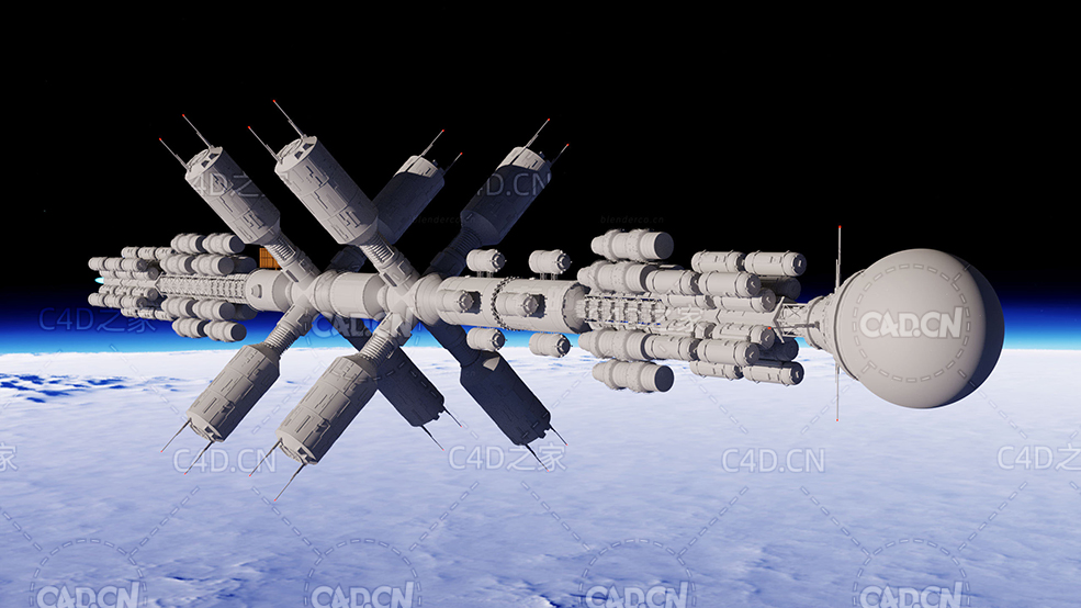 太空飞船卫星C4D模型the-ship