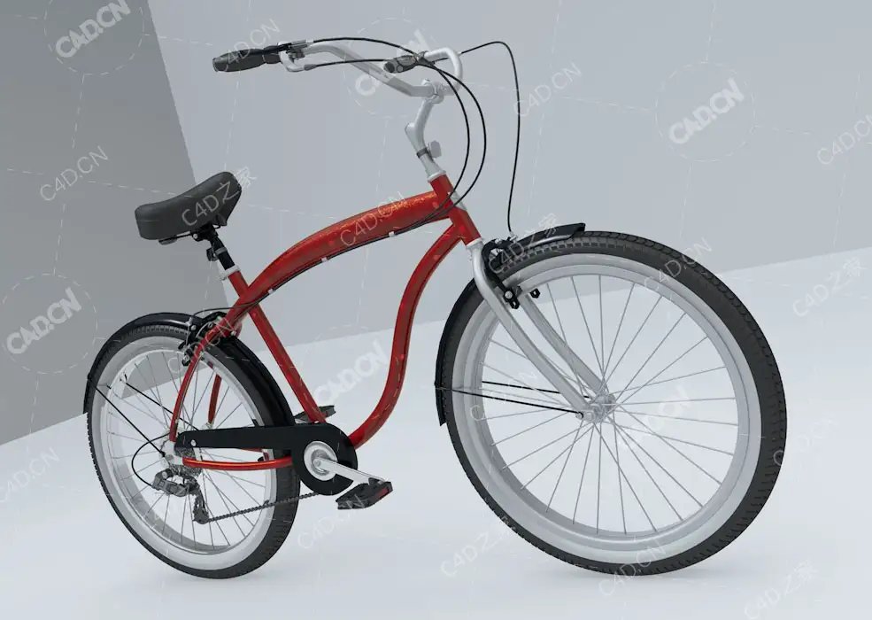 山地自行车C4D模型Cruiser Bike - C4D之家 - CruiserBike_Download.jpg