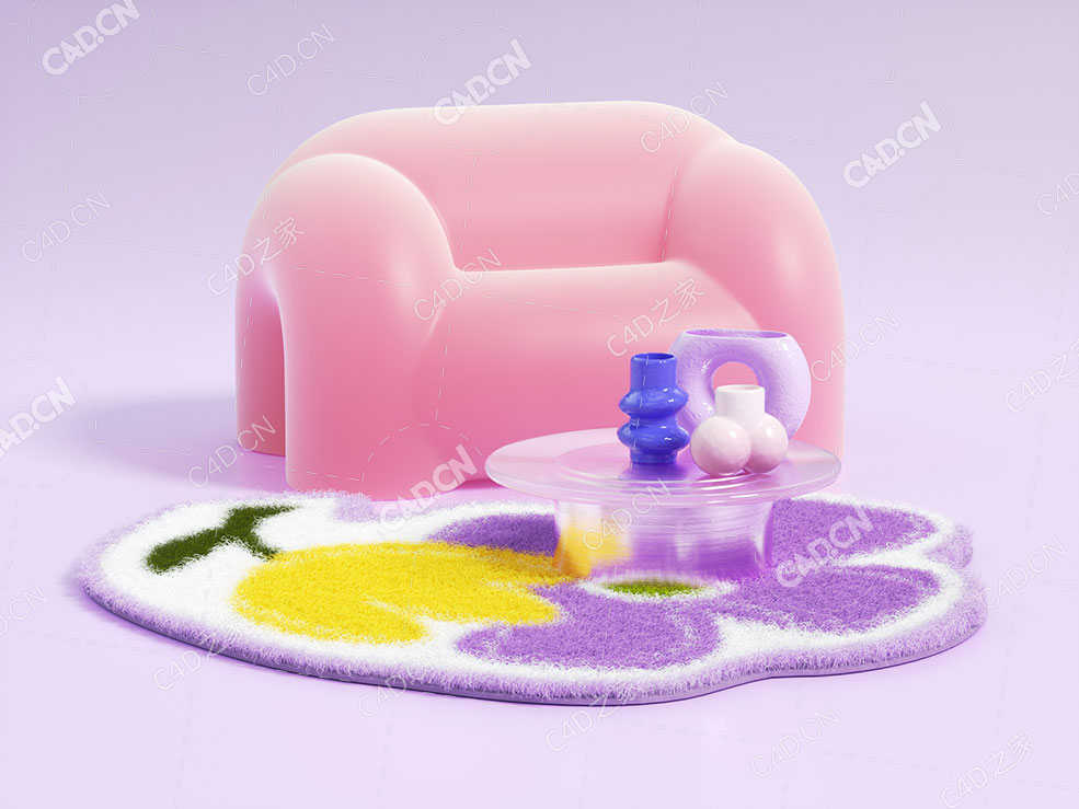 C4D+OC 10分钟学会展UV毛发3S材质渲染教程(含工程文件)