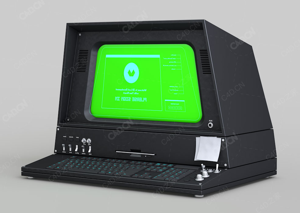 监控电脑设备C4D模型U3 Terminal Asset