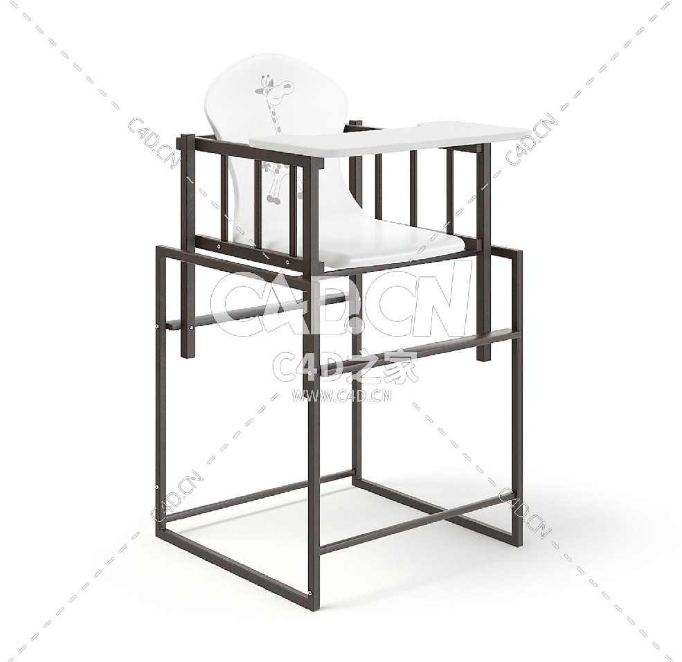 喂食椅C4D模型下载 Feeding Chair