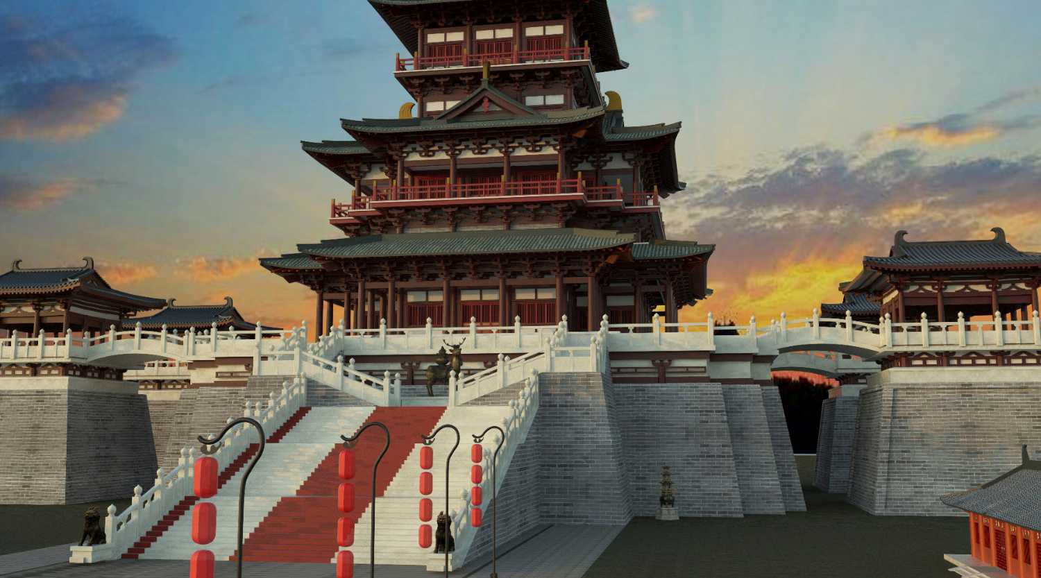 隋唐洛阳城广达楼三维建模（Cinema 4D＋VRay） - C4D之家 - 广达楼02.jpg