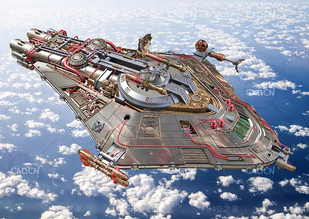 宇宙飞船星际飞船C4D模型hyperspace shuttle