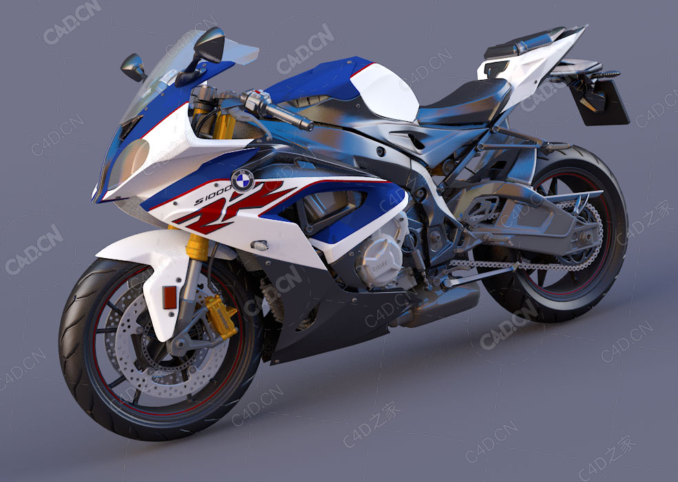 宝马摩托车C4D模型motorcycle bmw