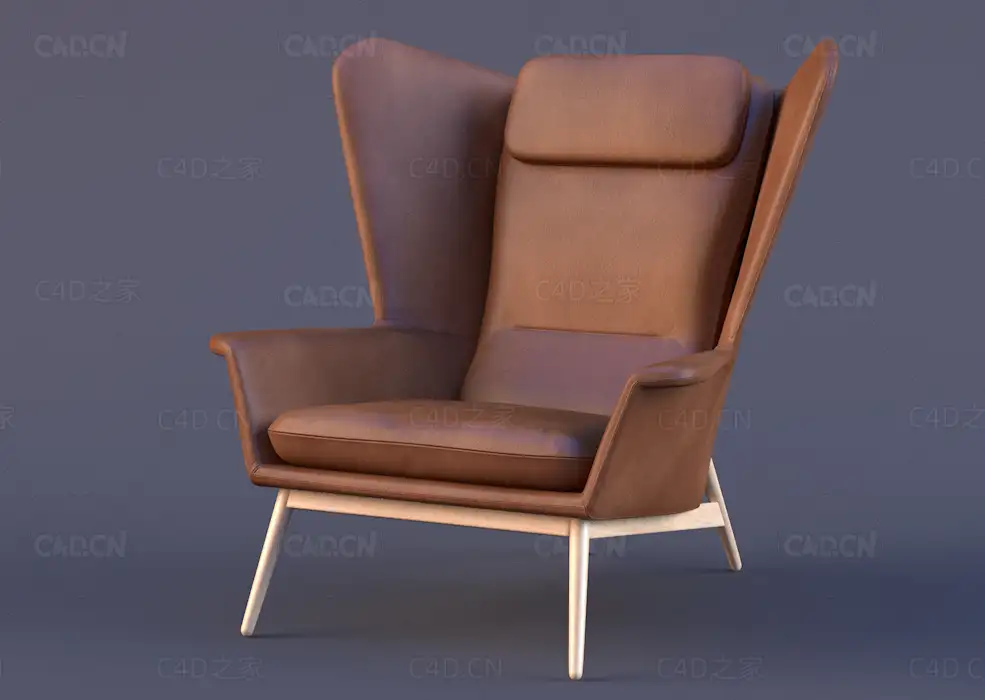 意大利奢侈家具汉米尔顿扶手椅C4D模型Armchair Hamilton