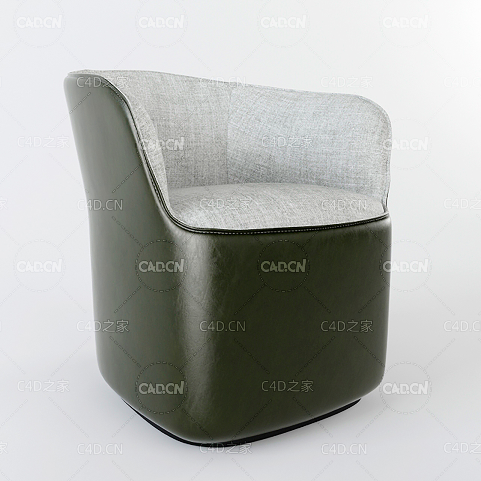 珍珠扶手椅真皮布艺椅子C4D模型Armchair Pearl - C4D之家 - Pearl02.jpg