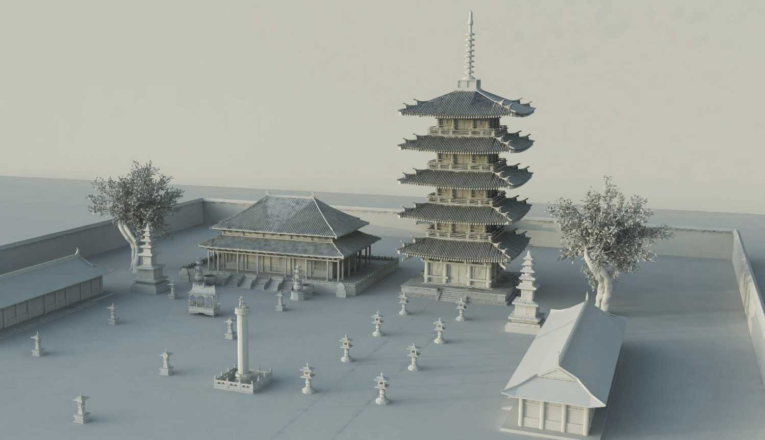 隋唐洛阳城天宫寺三维建模（Cinema 4D＋VRay） - C4D之家 - 天宫寺2.jpg