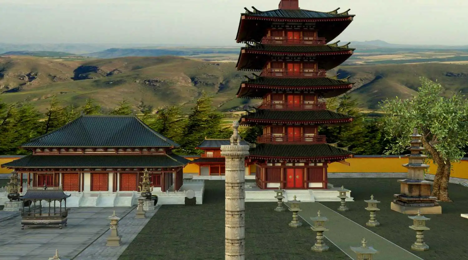 隋唐洛阳城天宫寺三维建模（Cinema 4D＋VRay） - C4D之家 - 天宫寺4.jpg