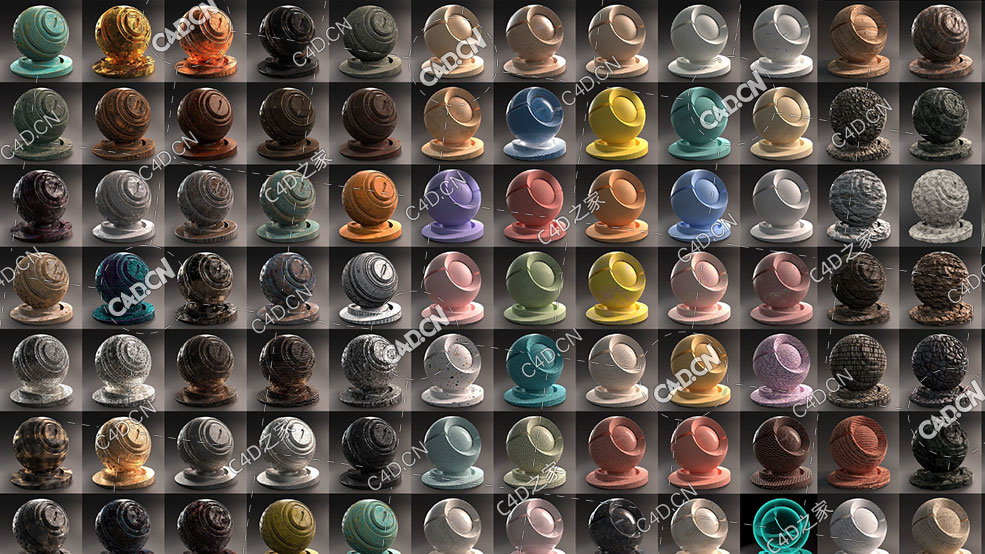 325个C4D阿诺德渲染器材质预设Arnold Shader Suite for C4D v3木纹塑料玻璃金属石头