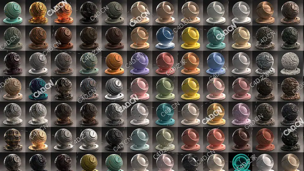 325个C4D阿诺德渲染器材质预设Arnold Shader Suite for C4D v3木纹塑料玻璃金属石头