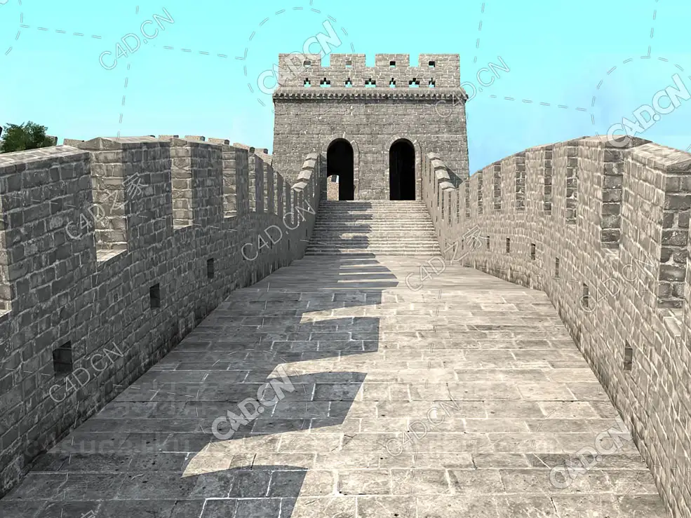万里长城烽火台城墙C4D模型 - C4D之家 - View08_长城.jpg