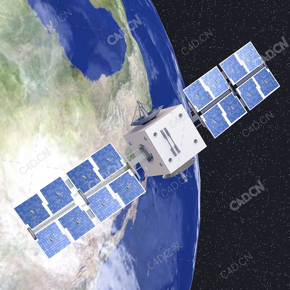 太空中的人造卫星C4D模型satellite - C4D之家 - C4D.jpg