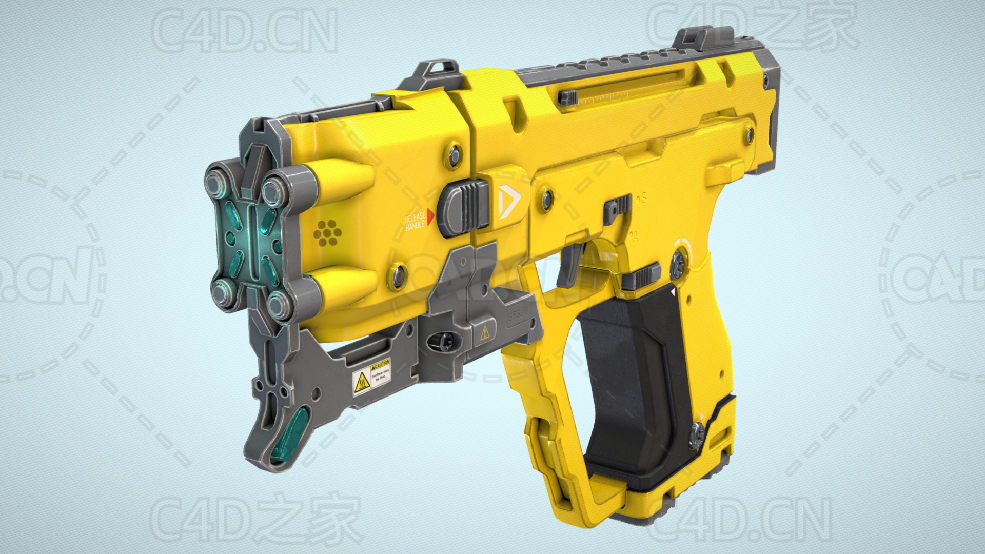 科幻手枪C4D模型EMP Handgun - C4D之家 - 02.jpg
