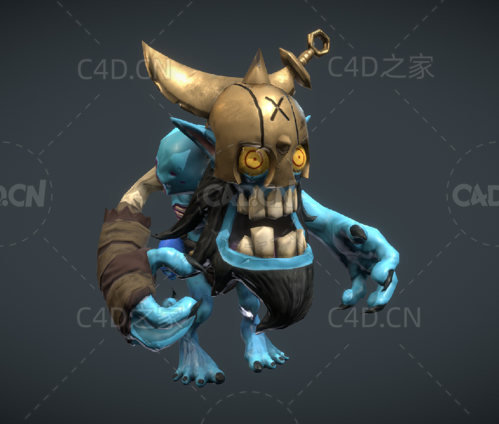 低面僵尸游戏角色动画模型Zombie_animated - C4D之家 - 06.jpg