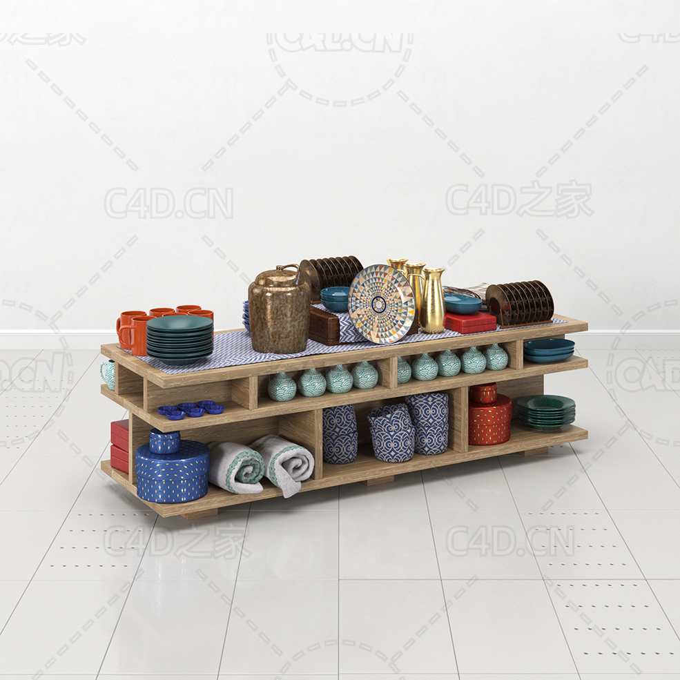 餐具货架盘子壶碗盒子水杯罐子C4D模型BULK FOODS - C4D之家 - 29.jpg