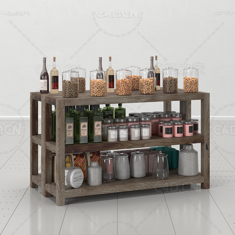 厨房玻璃器皿罐子瓶子料酒红酒C4D模型 - C4D之家 - 27.jpg