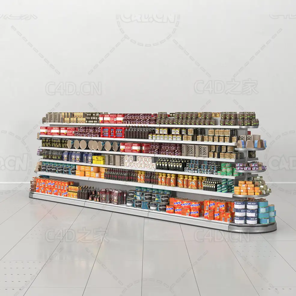 罐装食品货架瓶子罐子盒子食品C4D模型 - C4D之家 - 33.jpg