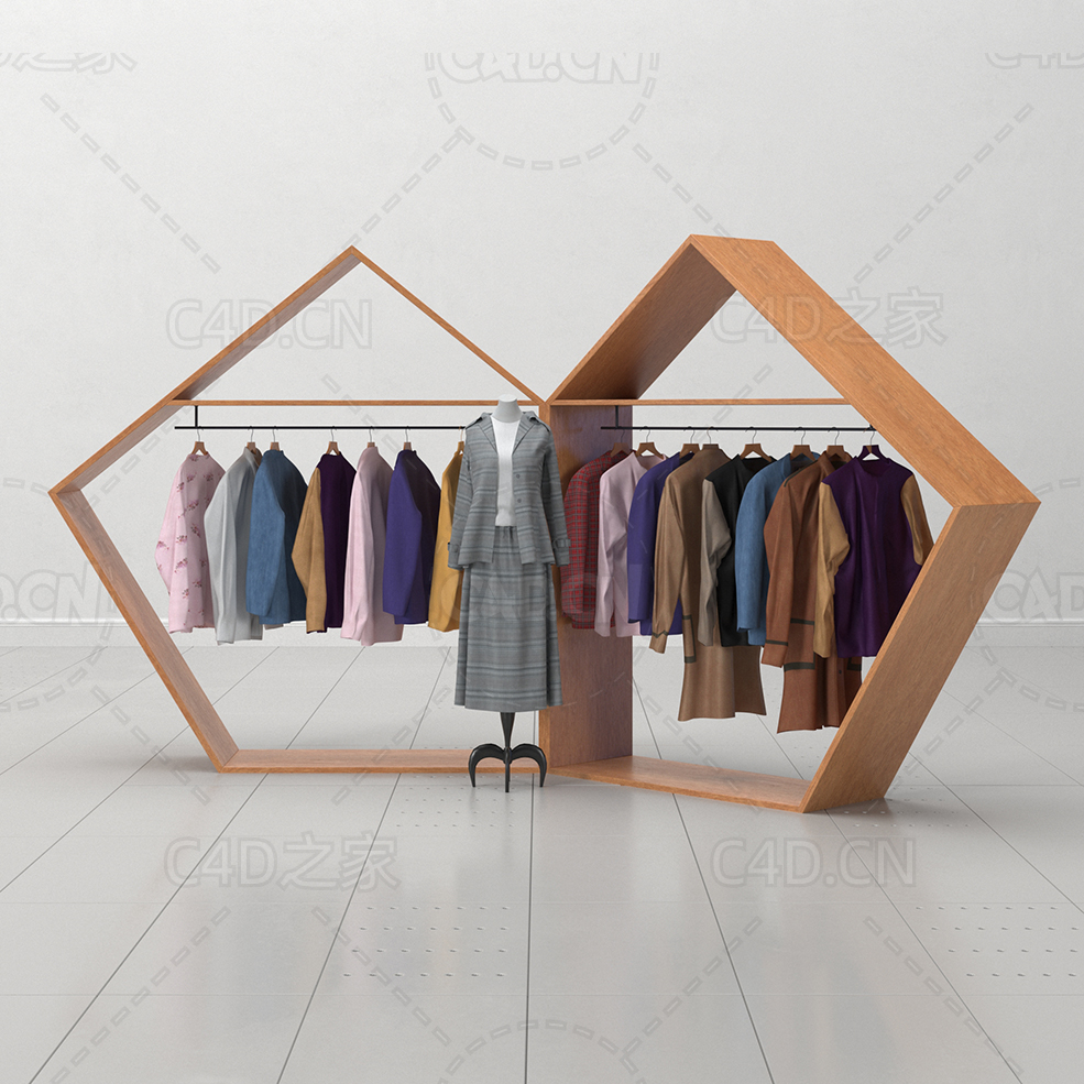 女装衣服货架春秋装衣架C4D模型 - C4D之家 - 35.jpg
