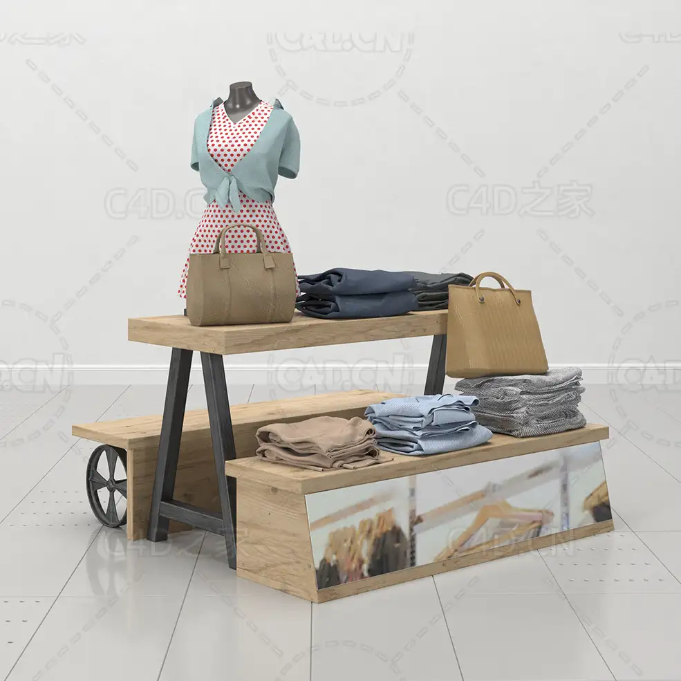 女性衣服专区裙子皮包C4D模型