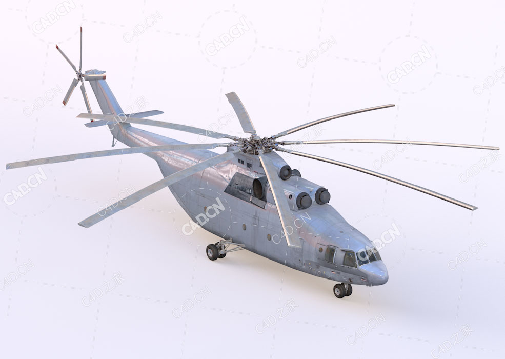 俄罗斯米26直升机C4D模型Helicopter mi26 closed