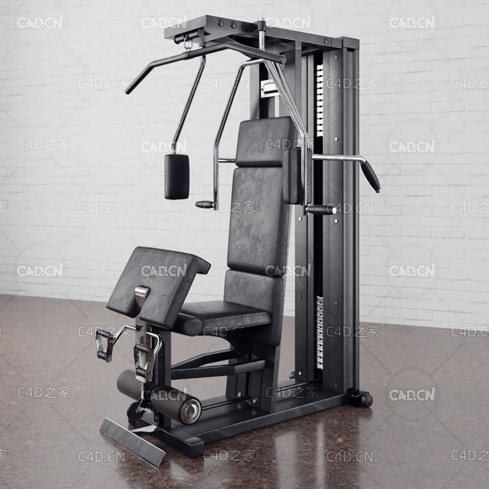 C4D多功能综合健身训练器综合性力量训练器械 - C4D之家 - 009.jpg