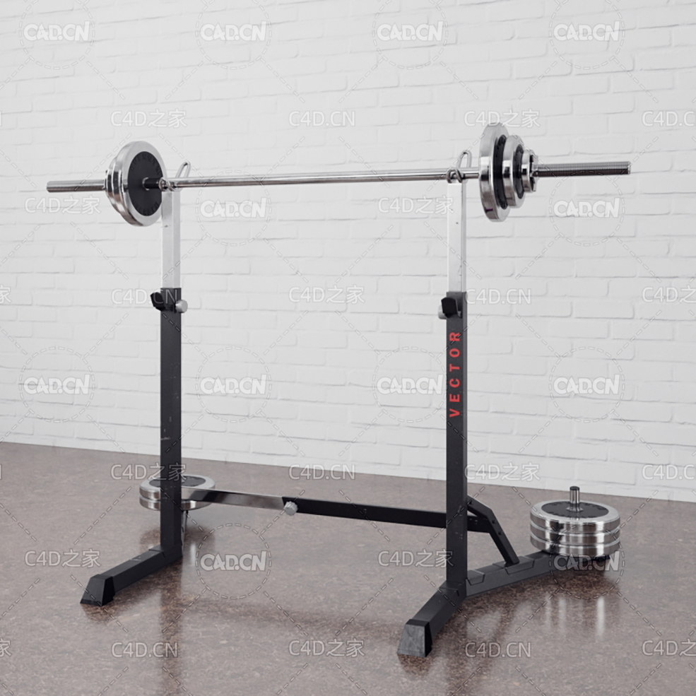 C4D深蹲架杠铃臂力锻炼健身房器械 - C4D之家 - 016.jpg