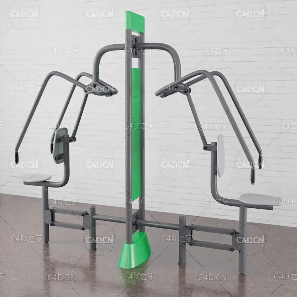 C4D户外健身器材双人位臂力推拉锻炼器械 - C4D之家 - 030.jpg
