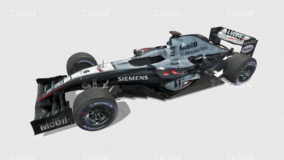 C4D低面迈凯轮f1赛carMclaren-f1-2004