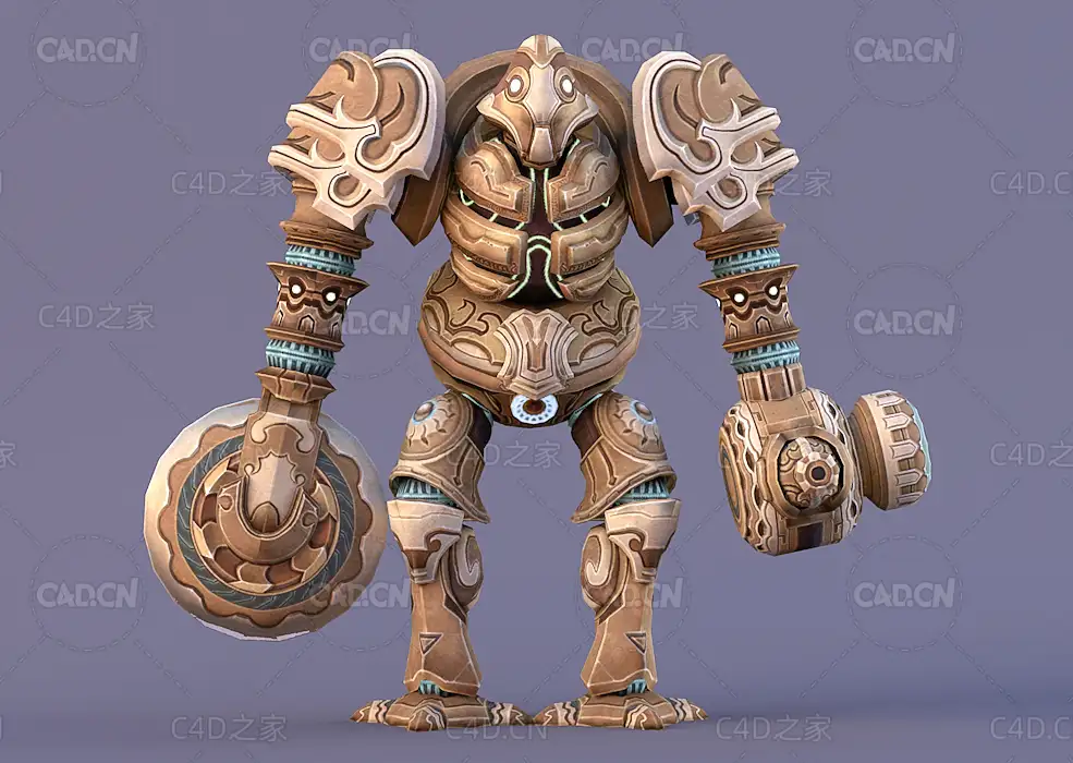 古文明国科幻机甲战士C4D模型Ancient Gardener - 3D Model