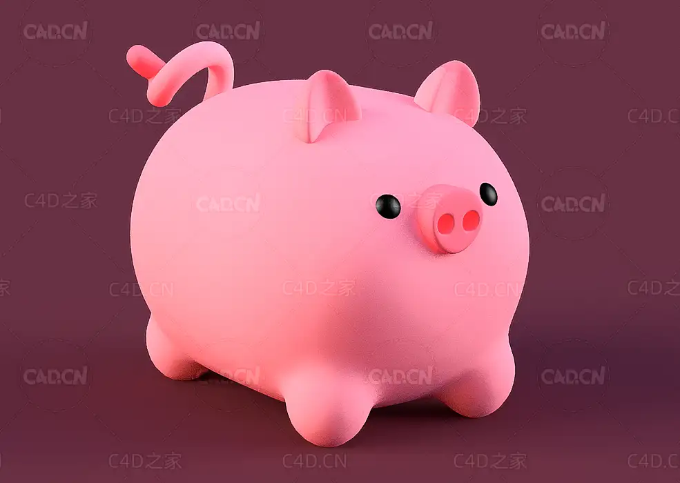 粉色玩偶小猪C4D模型pig - C4D之家 - C4D-拷贝.jpg