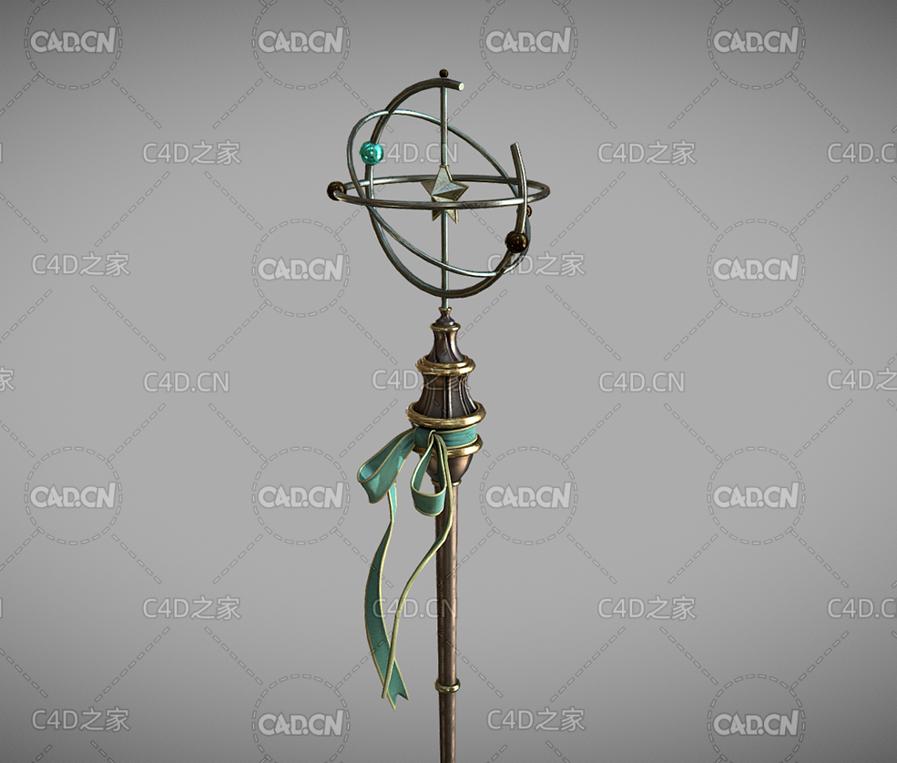 C4D魔法师魔杖法杖