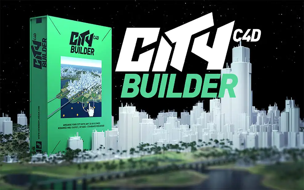 C4D三维城市楼房建筑自适应生成插件预设City Builder Pro Cinema 4D R21-S26 Win/Mac - C4D之家 - 201622da777a0wc65608h6.jpg