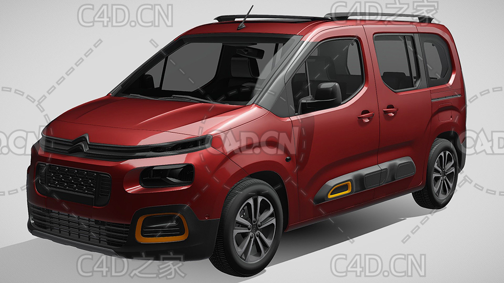 雪铁龙面包车家用汽车2021款C4D汽车模型下载 - C4D之家 - 68.jpg
